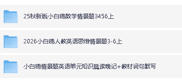 2026版小学《万唯小白鸥情景题》3-6年级上册(数学、英语)(人教)第2张
