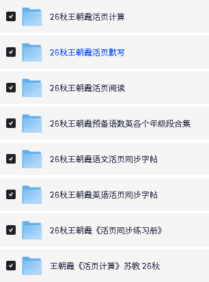 2026秋王朝霞小学1-6系列-活页计算默写阅读预备同步练习册字帖第2张