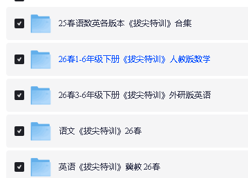 2026春拔尖特训语数英人教外研冀教合集下载第2张