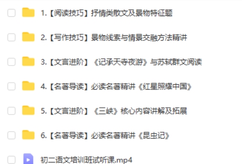 2025初中初二语文培训班(秋上·全国版·A+)网课视频