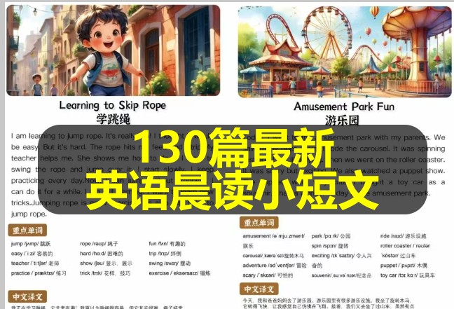 130篇最新英语晨读小短文(含文本+音频+视频)第1张