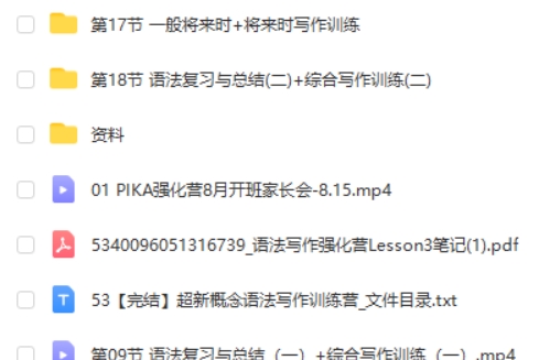 皮卡褚英语《超新概念语法写作训练营》 网课视频