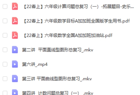 2023史乐春上六年级数学目标班A++ 网课视频