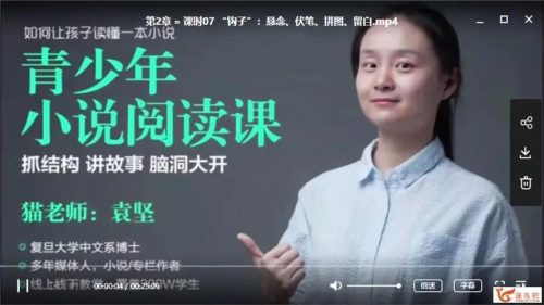猫博士《青少年小说阅读课》视频第1张
