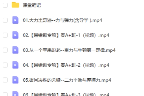 付雷物理 2024初二物理 A+ 寒假班春季班 网课视频