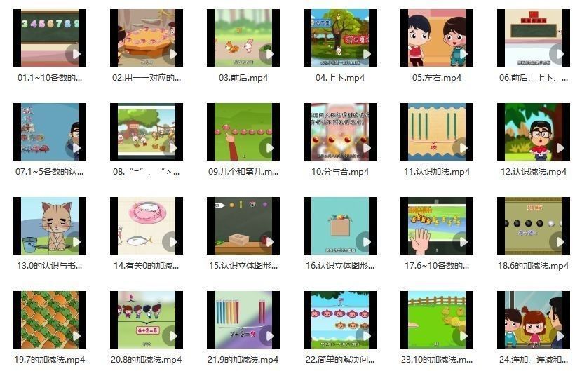 小学1 6年级动画教学视频含语数英三科