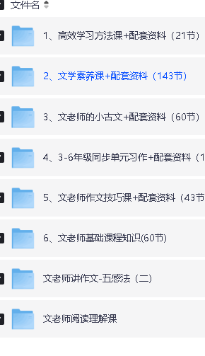 文老师语文课程合集下载（学习方法 基础知识 小古文 文学素养 阅读 作文 ） 网课视频第2张