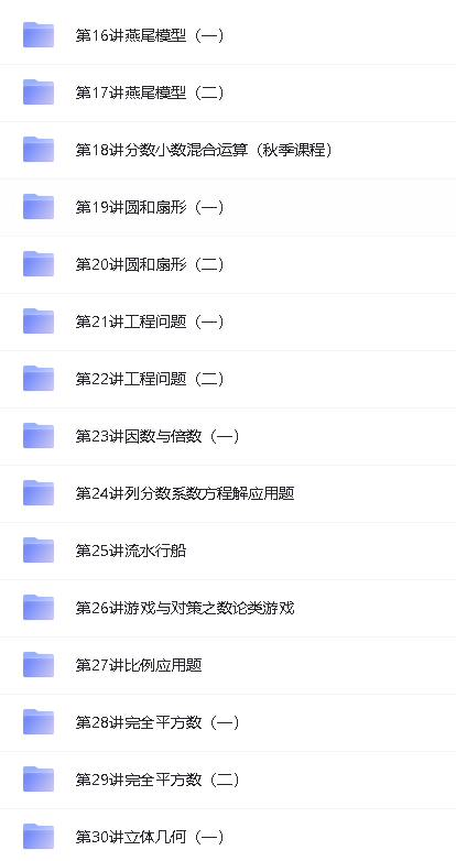 学而思小学奥数课程(竞赛班)1-6年级全套视频下载第16张