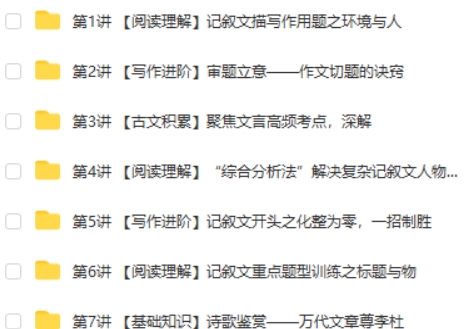 学而思石雪峰初中初一语文寒假班网课视频