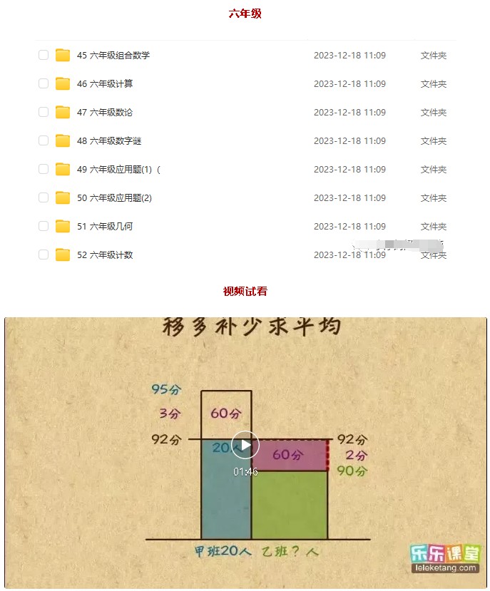 乐乐课堂小学奥数动画课程715集+配套练习册高清PDF第6张