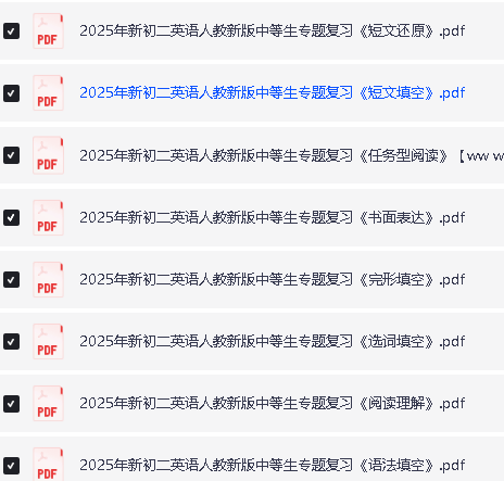 2025初中英语专题复习学困生+中等生+尖子生PDF下载第5张