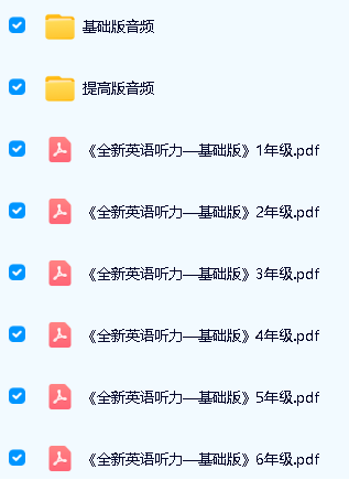 《全新英语听力 基础版&提高版》小学1~6年级 PDF+音频全套下载第3张