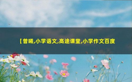 【课堂】曾曦-小学作文精进班独创方法52个新视角28.2G第1张