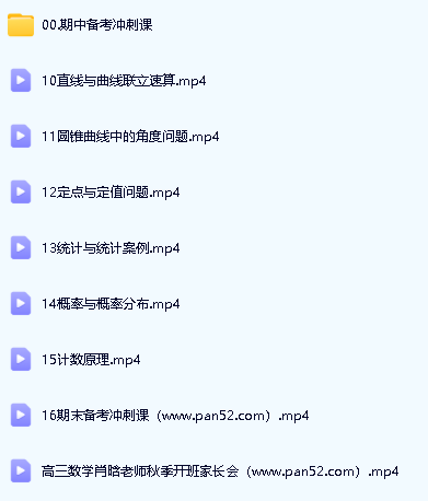 2024肖晗高三高考数学A+秋季班网课视频第2张