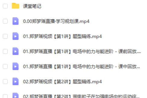2025好课在线郑梦瑶高二物理秋季班A+ 网课视频