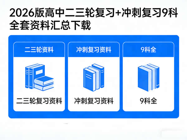 2026版高中二三轮复习+冲刺复习9科全套资料汇总下载