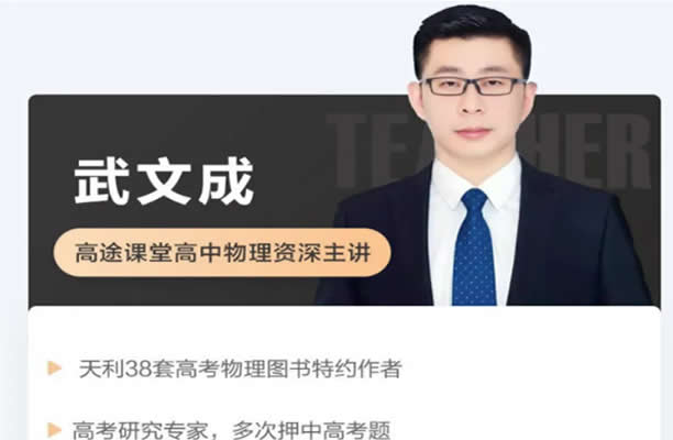武成文 高中物理 2023高二物理 寒假班 春季班 网课视频