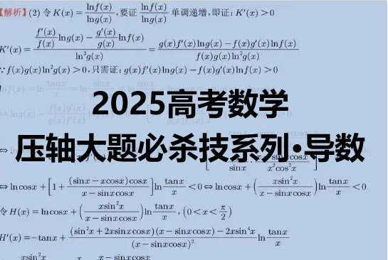 2025高考数学压轴大题必杀技系列&middot;导数原卷+解析word版