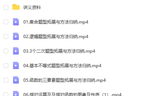 2025赵礼显数学高中高一数学秋季班网课视频