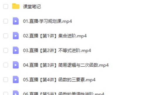 2025张华高中高一数学秋季班网课视频