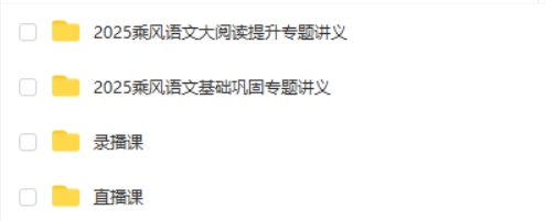 2025高三乘风语文一轮网课视频