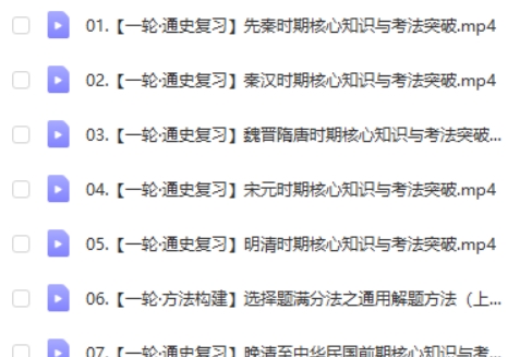 2024-2025朱灵慧高三高考历史暑假班网课视频