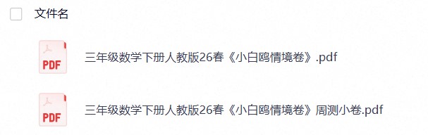三年级数学下册人教版26春《小白鸥情境卷》